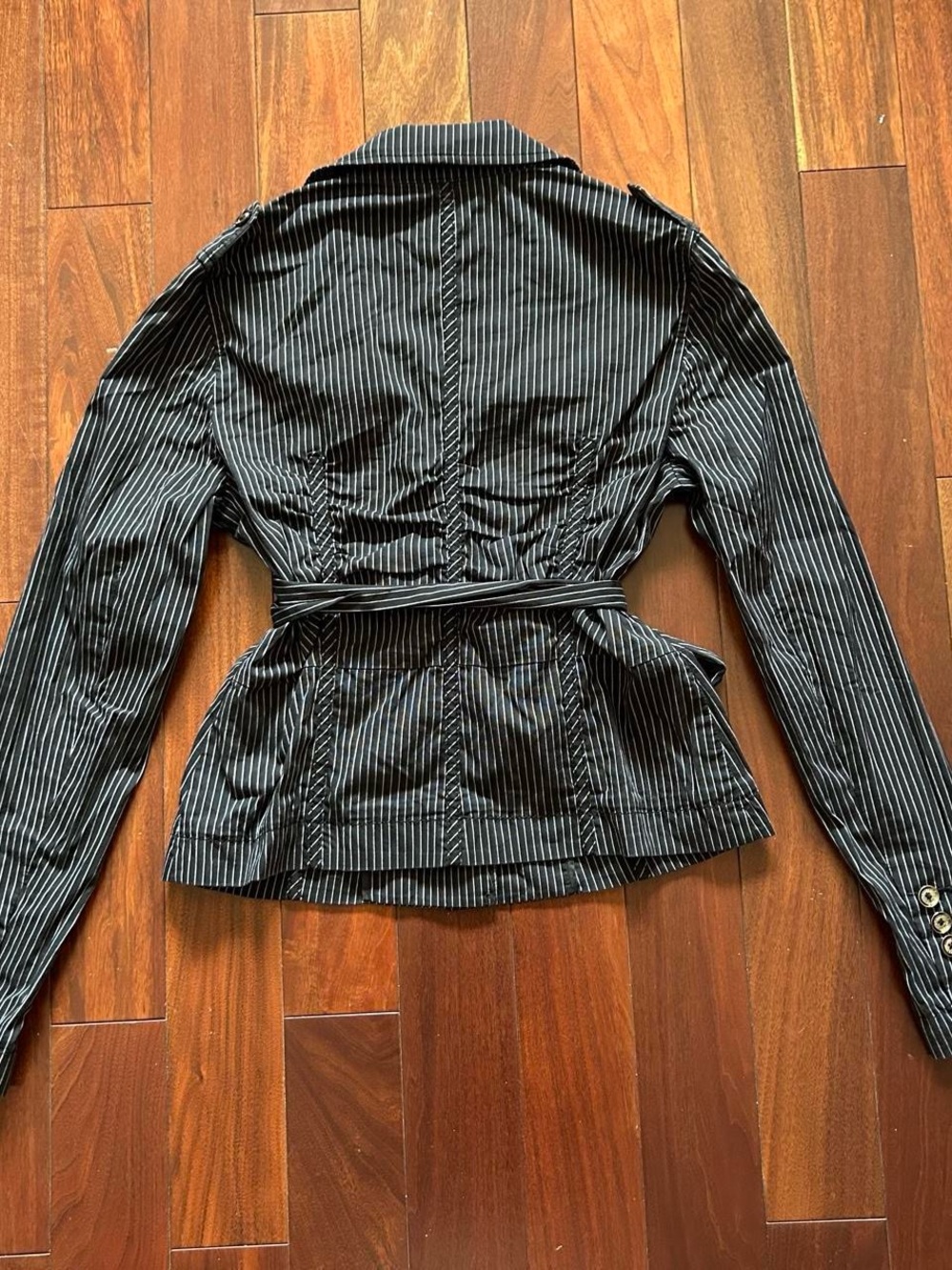 Y2K Express Pinstripe Tie-Waist Blouse - Picture 6 of 8